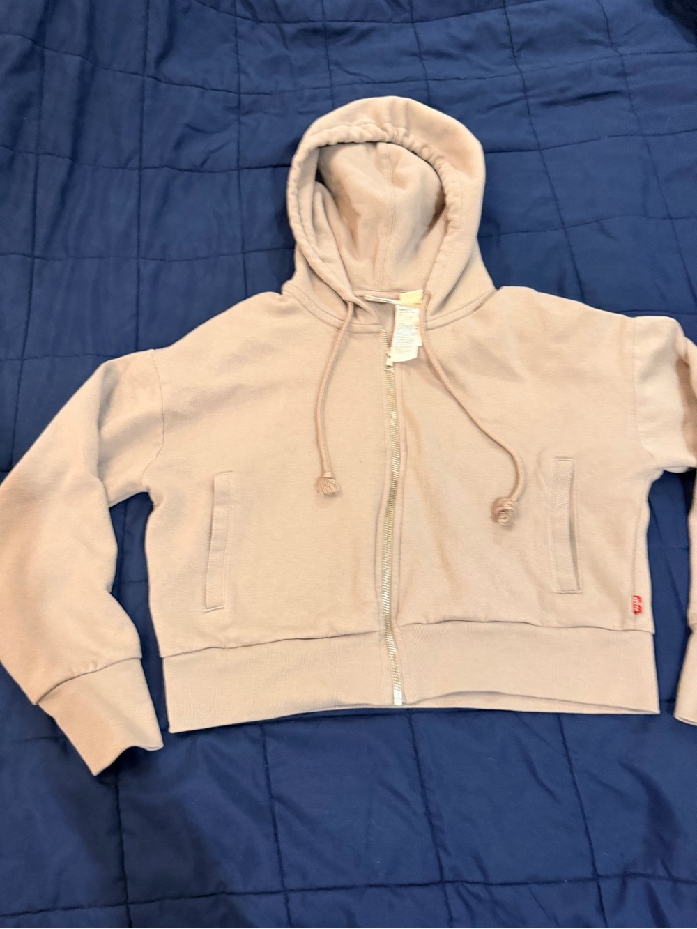 Levi's Cream Cropped Hoodie Pullover